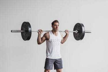 Nobull Miami Men's Tank Tops White | Australia (UR1084)